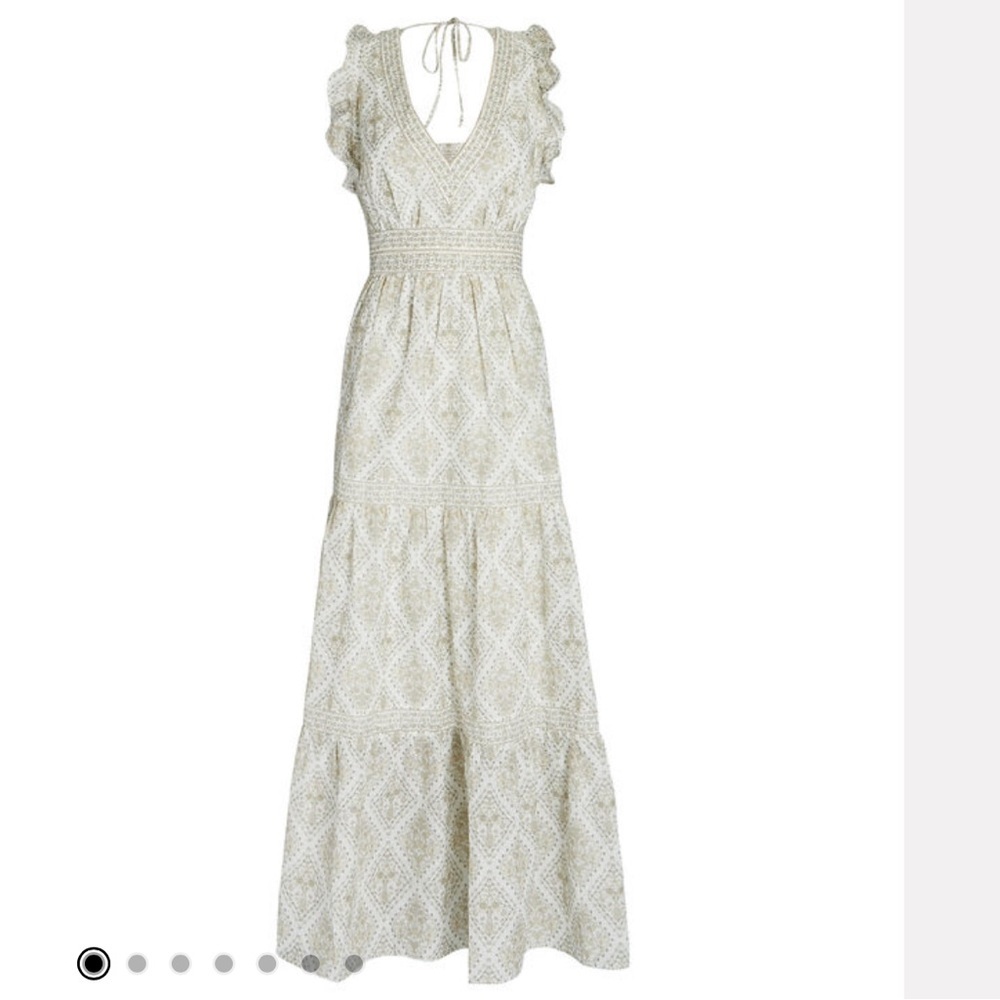 NWT Intermix Orien Silk-Blend Tiered Maxi Dress
